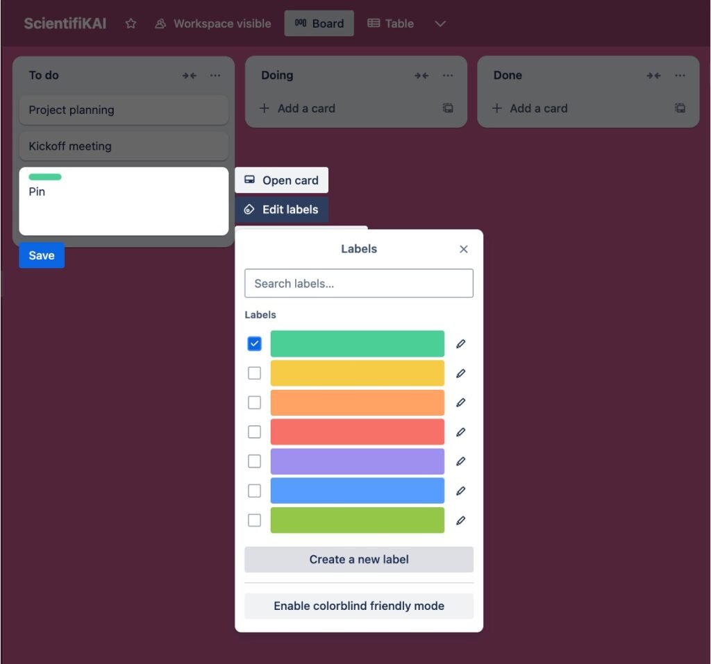 How to Pin a Card to The Top of List in Trello 1